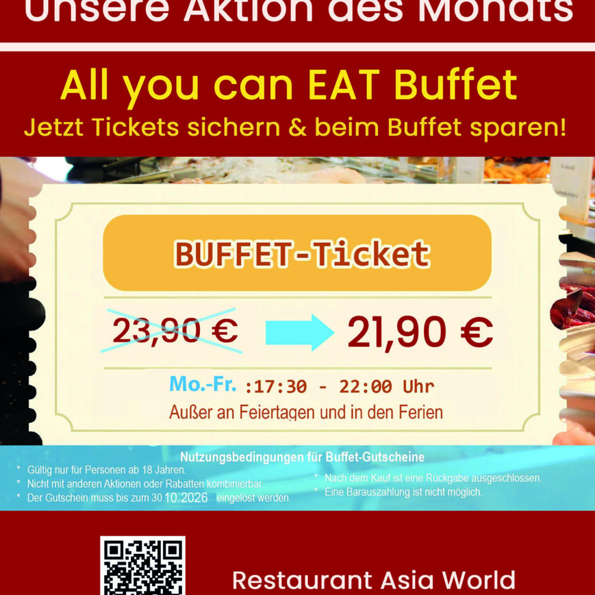 B10. Buffet-Ticket Erlebnisbuffet All you can EAT